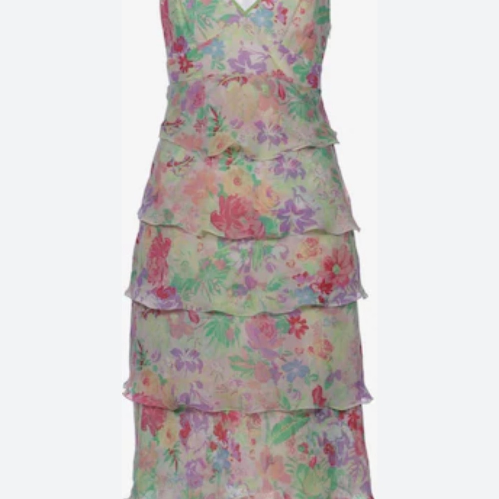 Etro Vibrant Floral Dress with Green Accents